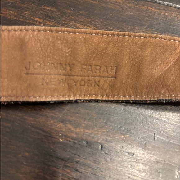 Johnny Farah Handcrafted Distressed Leather Grommet Belt - Solid Brass- medium main image 3